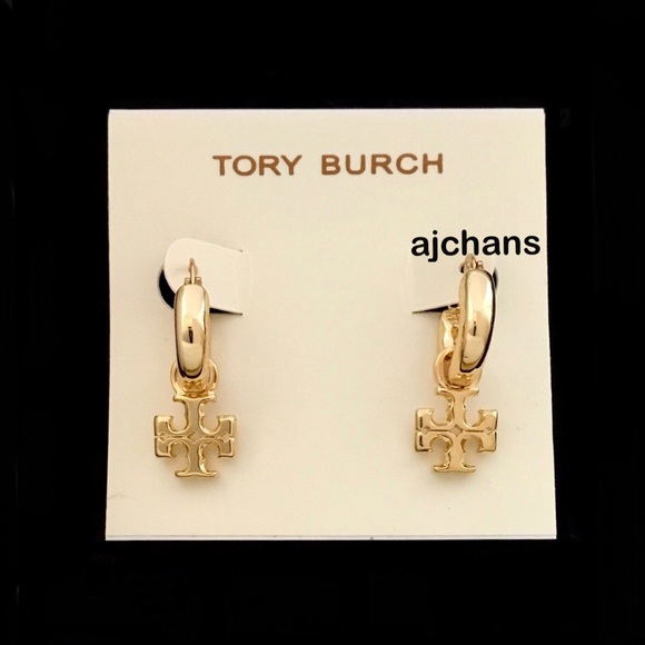 Tory Burch Gold Kira Hoop Earrings - Picture 1 of 3